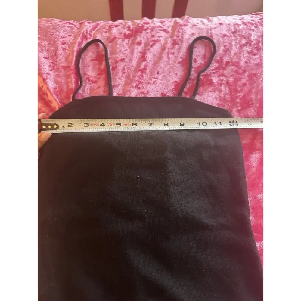 NWT Commense Black Midi Dress Ribbed Bubble Hem Women's Small Tank Top - Picture 5 of 9